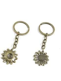 180 Pieces Fashion Jewelry Keyring Keychain Door Car Key Tag Ring Chain Supplier Supply Wholesale Bulk Lots P9HD7 Sunflower