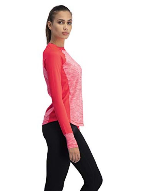 Long Sleeve Compression Workout Tops for Women - Thermal Running Shirt, Dry Fit w/Thumbholes