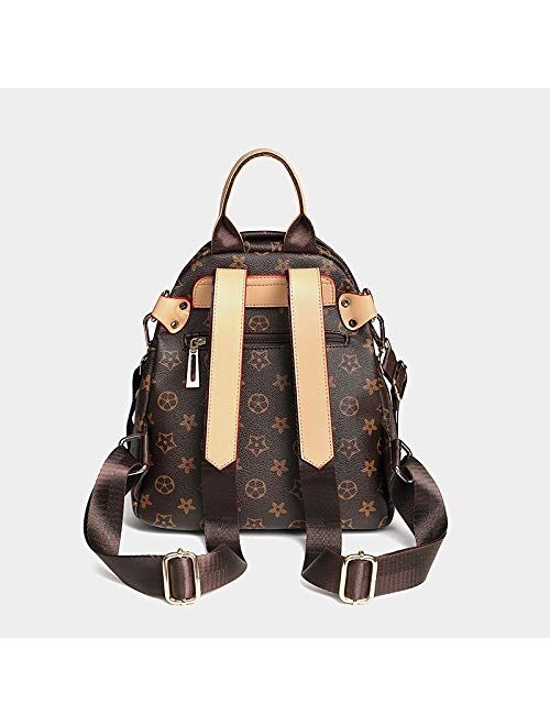 TAHMM Autumn and Winter New Shoulder Bag Female Leather Small Backpack Personal Bag Street Trend Handbags Fashion Wild Travel Bag (Color : Brown)