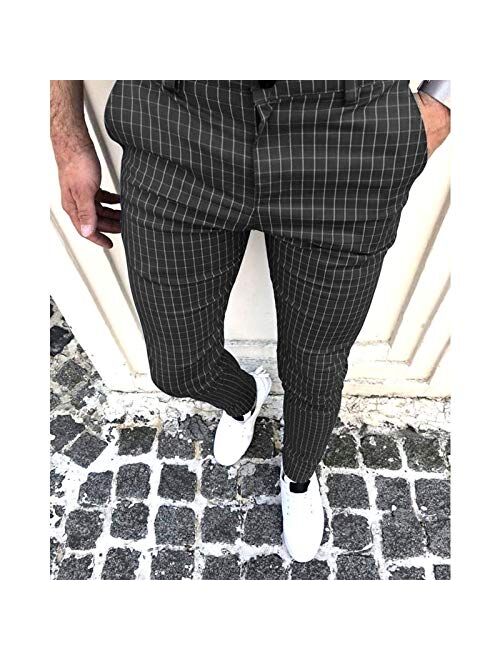 Stoota Mens Chinos Slim Fit Stretch Flat-Front Skinny Dress Pants Lightweight Pant