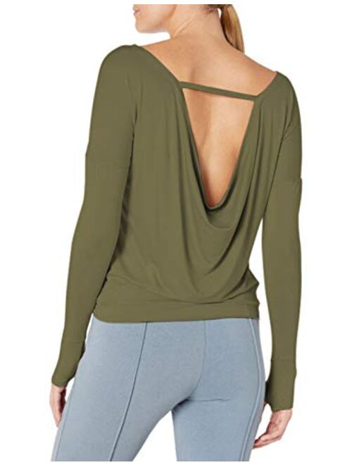Bestisun Open Back Long Sleeve Tunic Workout Tops Yoga Clothes Long Sleeve Backless Gym Yoga Shirts for Women