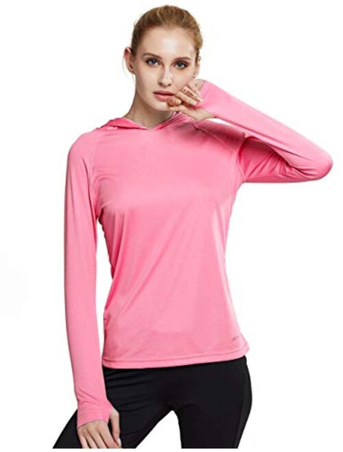 LANBAOSI Sun Protection UV Shirts for Women UPF Long Sleeve 1/4 Zip Thumbhole Yoga Workout Sweatshirts Pullover 