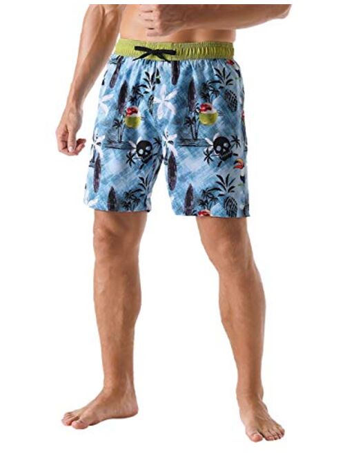 ninovino Men's Swim Trunks Beach Shorts Quick Dry Board Shorts with Mesh Lining