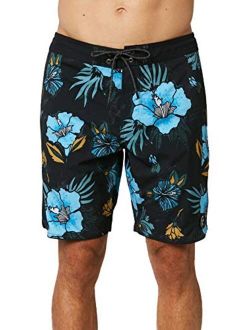 Men's Water Resistant Stretch Volley Swim Boardshort, 19 Inch Outseam | Mid-Length Swimsuit |