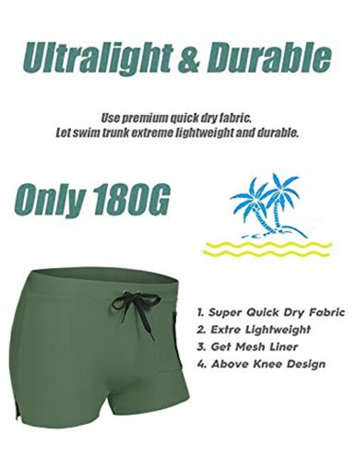 COOFANDY Men's Swim Trunk Swimwear Bathing Suit Board Short with Zipper Pocket