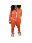 IyMoo Women's Plus Size Jogging Suits Tracksuits Two Piece Stripe