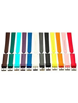22mm (Set of 12) 2 Piece Ss Divers Silicone Interchangeable Replacement Watch Band Strap