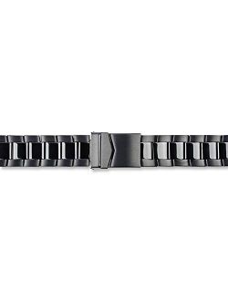 Sonia Jewels 20mm PVD Black Stainless Oyster-Style Deployment Watch Band 7.25"