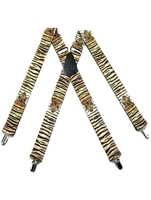 Mens Wild Animals Theme Clip Suspender Made in the USA
