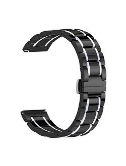 Watchbands Pure Ceramic Black with White Watch Strap Bracelets 20mm 21mm 22mm 24mm for Gear S2 S3 Quick Release pin