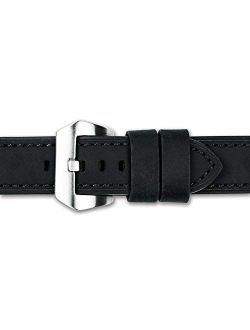 Sonia Jewels 24mm Black Crazy Horse Saddle Leather Watch Band 7.75"
