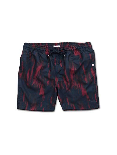 Derek Rose Mens Classic Fit Pattern Swim Suit Shorts, Maui 23 Red