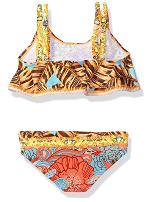 Maaji Girls' Mixed Print Flounce Top Bikini Swimsuit Set