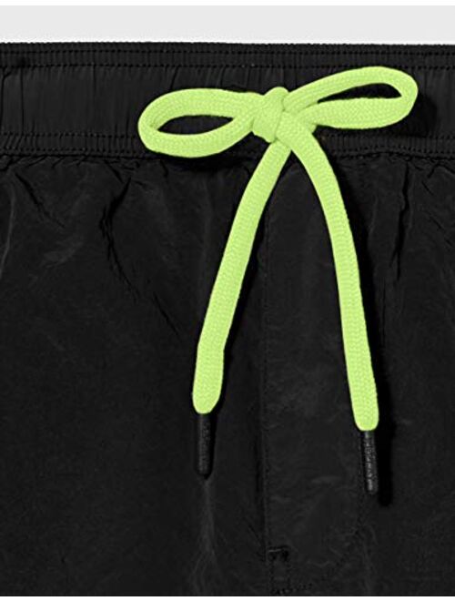 Replay Luxe Side Tonal Logo Men's Swim Shorts, Black