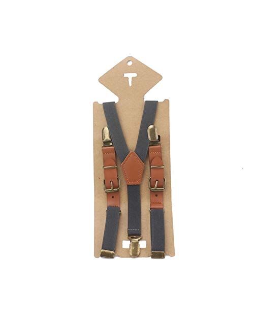 TLBBJ Sling 2cm Fashion Elastic Suspenders Solid Baby Boy Suspenders Children Retro Braces Adjustable Y-Shape Back Kids Suspenders Tirantes Casual (Color : 1)
