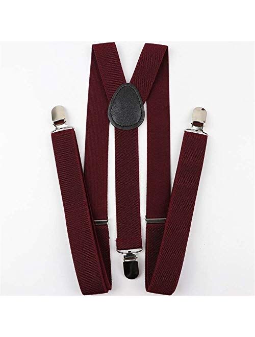 XIARUI Sling Lovely Men Children Soild Suspenders Set Parent-Child Colorful Y-Back Braces Belt Adult Kids Bow Tie Adjustable Daily Accessory Casual (Color : Set 14)