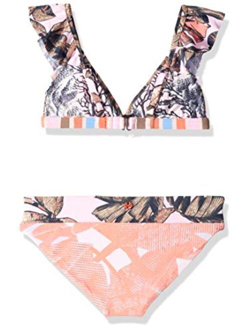 Maaji Girls' Fixed Triangle with Ruffle Straps Bikini Swimsuit Set