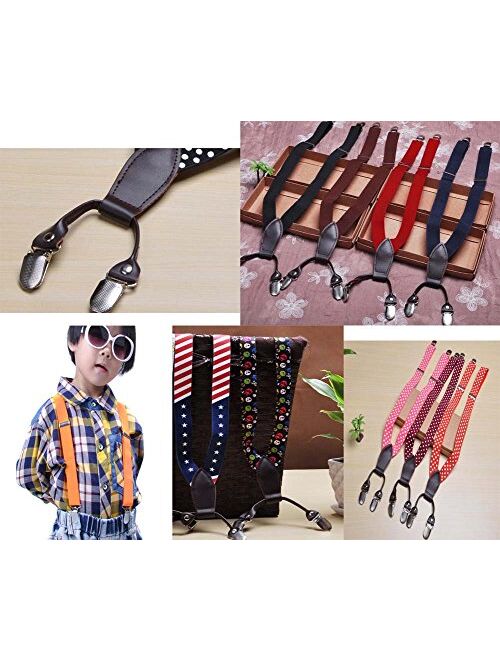 Useful Kids Suspenders Elastic Adjustable Straps Colorful Straps