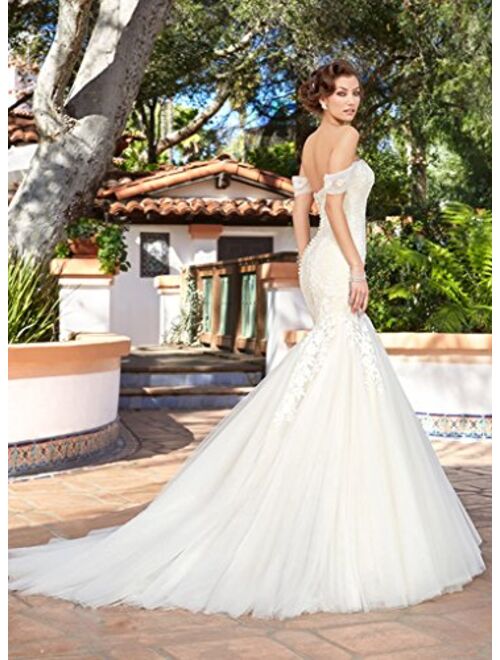 Kelaixiang Sweetheart Lace White Ivory Wedding Dresses Floor Length