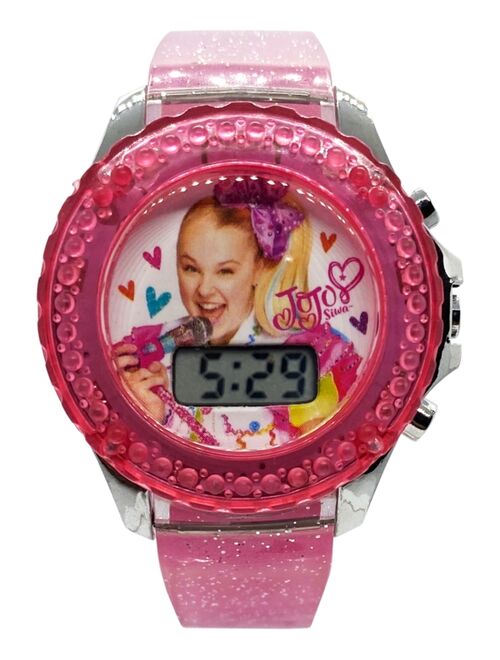 Accutime Kid's JoJo Swia Digital Pink Glitter Silicone Strap Watch 36mm
