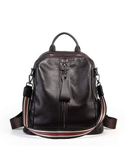 knapsack BHCPY Highend Coffee Red Grey Black Genuine Leather Women's Backpack Female Girl Backpacks Lady Travel Bag Shoulder Bags darkcoffee