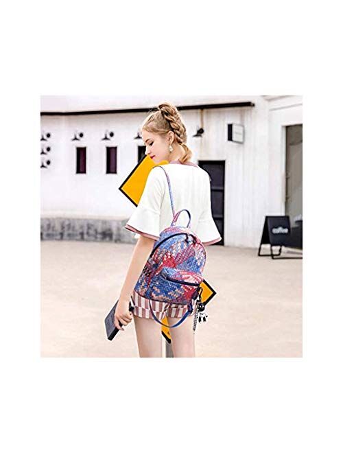 Qin Fashion Personality Mini Fresh Backpack Travel Bag,Women's Elegant Backpack Waterproof Anti-Theft Casual Handbag Leather Travel College Bag