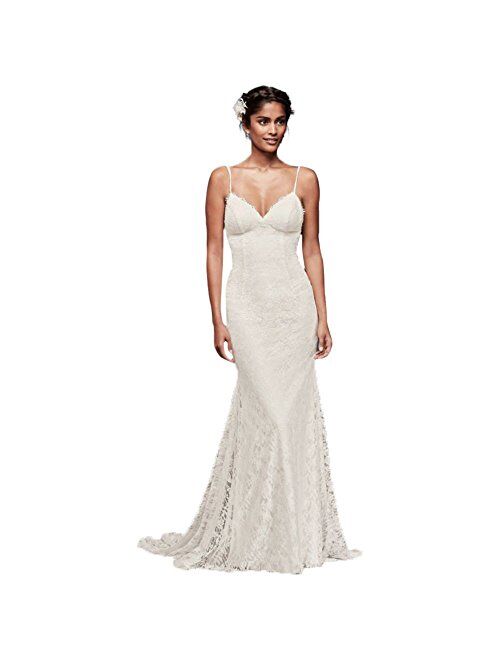 David's Bridal Low Back Soft Lace Wedding Dress Style WG3827