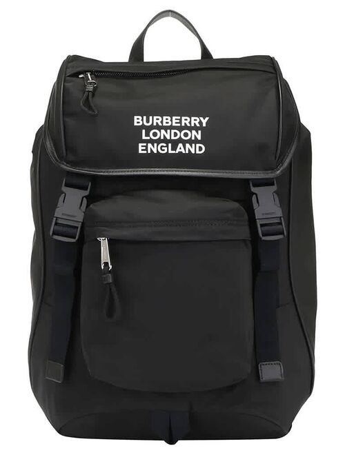Burberry Black Logo Print Econyl Backpack
