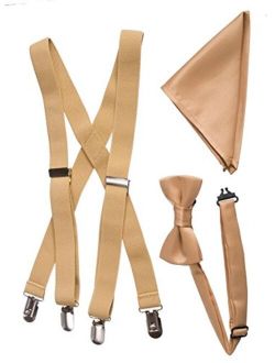 Tuxgear Boys Boxed Suspender and Bow Tie Set with Matching Pocket Square