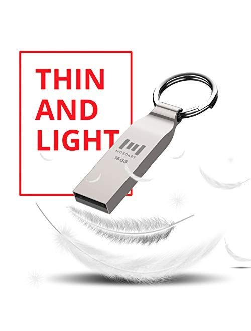 MOSDART 64GB USB Flash Drive Metal Keychain Zip Drive Waterproof Thumb Drive 64 GB USB2.0 Jump Drive 64G Memory Stick for Storage and Backup,Rose Gold