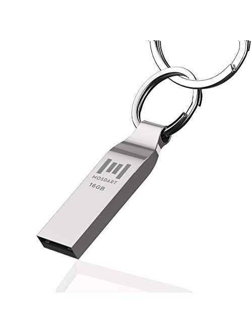 MOSDART 64GB USB Flash Drive Metal Keychain Zip Drive Waterproof Thumb Drive 64 GB USB2.0 Jump Drive 64G Memory Stick for Storage and Backup,Rose Gold