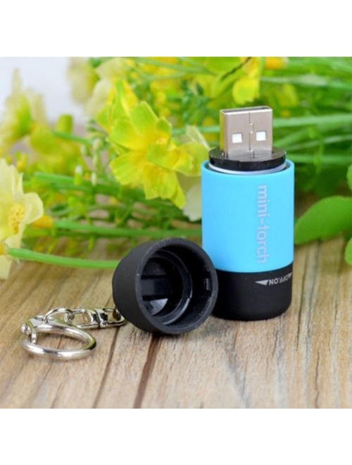 Mini Keychain Flashlight, 50 Lumen USB Rechargeable Small Pocket LED Torch Flashlight (7 pack)