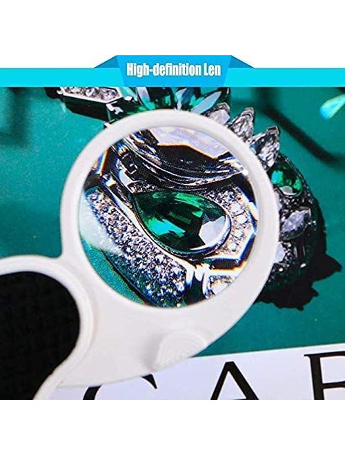 TECHSHARE Magnifying Glass with Light, Lighted Magnifying Glass, 5X Handheld Pocket Magnifier Small Illuminated Folding Hand Held Lighted Magnifier for Reading Coins Hobb