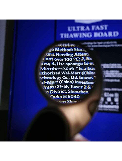 TECHSHARE Magnifying Glass with Light, Lighted Magnifying Glass, 5X Handheld Pocket Magnifier Small Illuminated Folding Hand Held Lighted Magnifier for Reading Coins Hobb