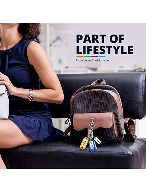 Unflinch Key Tags Pack of 24 - Plastic Assorted Labels with Metal Ring for Organized Tours, Travels, Home, Office and More