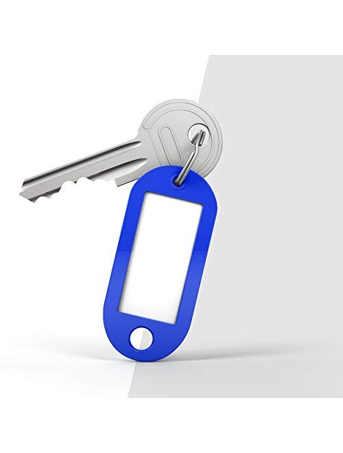 Unflinch Key Tags Pack of 24 - Plastic Assorted Labels with Metal Ring for Organized Tours, Travels, Home, Office and More
