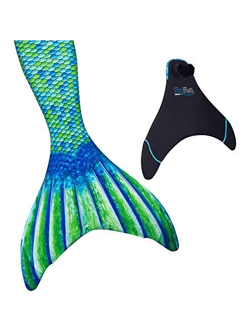 Fin Fun Authentic Wear-Resistant Mermaid Tail for Swimming, Kids and Adults, Monofin Included, for Girls and Boys