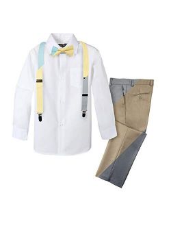 Boys' 4-Piece Patterned Dress up Pants Set
