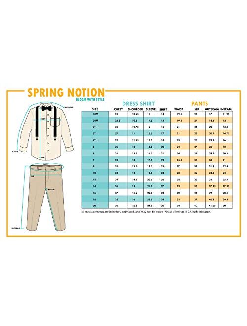 Spring Notion Boys' 4-Piece Patterned Dress up Pants Set