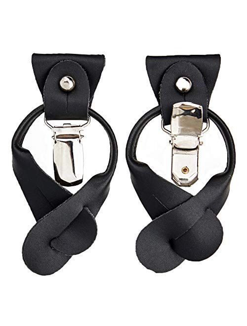 Jacob Alexander Boys' Seersucker Striped Pattern Suspenders