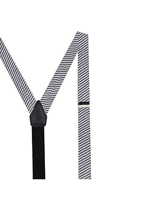 Jacob Alexander Boys' Seersucker Striped Pattern Suspenders