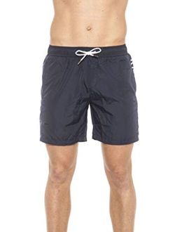 Roberto Cavalli Beachwear Blue Beachwear Boxer with Pockets. Side Logo Print. Internal Net. Back Pocket
