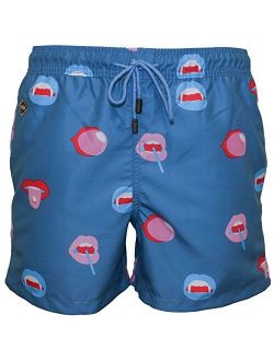 Nikben Big Mouth Men's Swim Shorts, Teal Blue