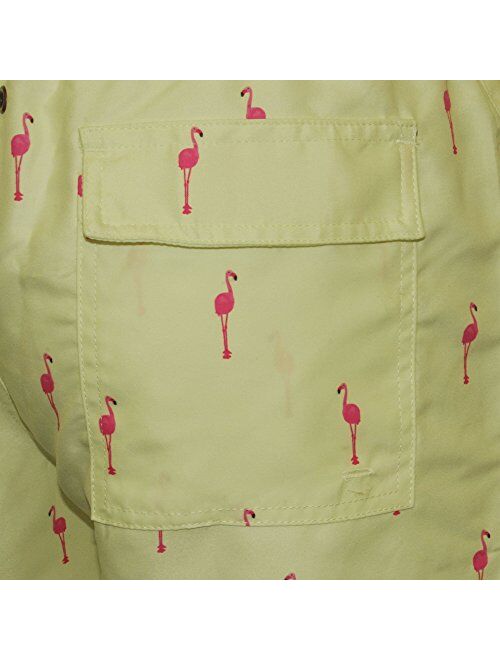 Nikben Flamingo Men's Swim Shorts, Lemon