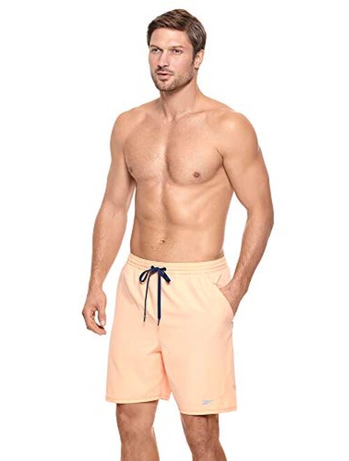 Reebok Men's Swimwear 7" Volley UPF 50 Elastic Waist Swim Shorts Bathing Suit Trunks