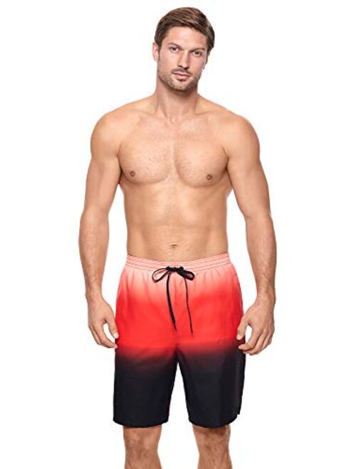 Reebok Men's Swimwear Sunset 9" Volley UPF 50 Drawcord Elastic Waist Swim Shorts