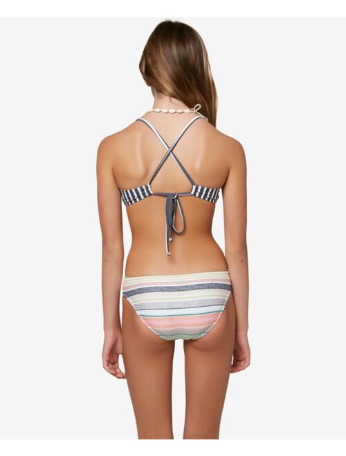 O'Neill Big Girls Lilia Stripe Knot Bikini Top and Bottom Set, 2 Pieces