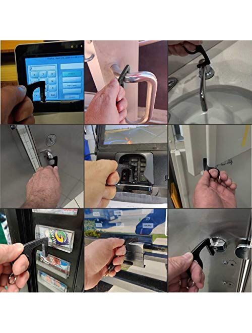 CovidClaw Tool – The Hand Hygiene Anodized Aluminum Touchless Keychain Tool – Great for Door Opening and Closing, Button Pushing, Sinks, Elevators, Gas Stations, Toilets,