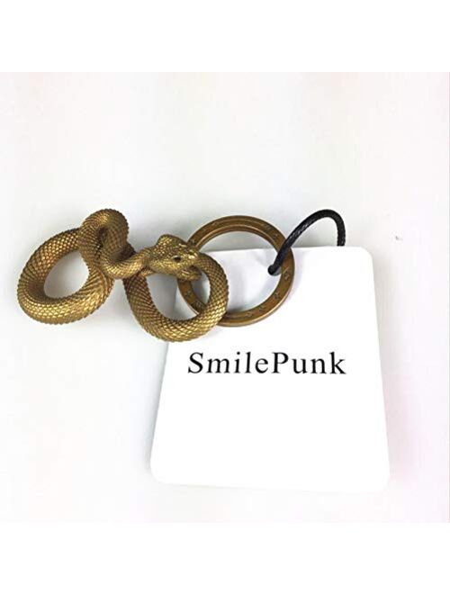 Brass Snake Car Keychain Key ring Pendant Black Zircon Eyes Handmade Hanging Mens Gift With Key Ring New