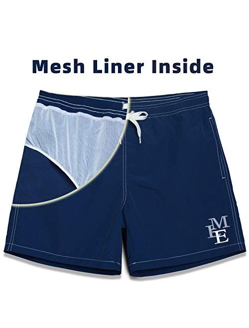 MEILONGER Men's Swim Trunks Swimwear Quick Dry Beach Swimming Board Shorts Bathing Suits with Mesh Lining and Pockets